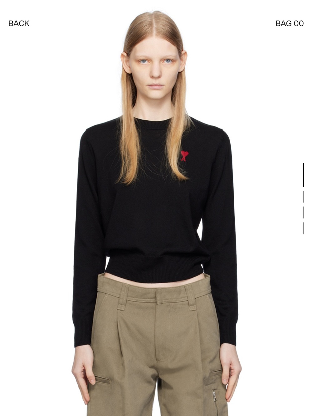 Ami Classic Black Crewneck Pullover